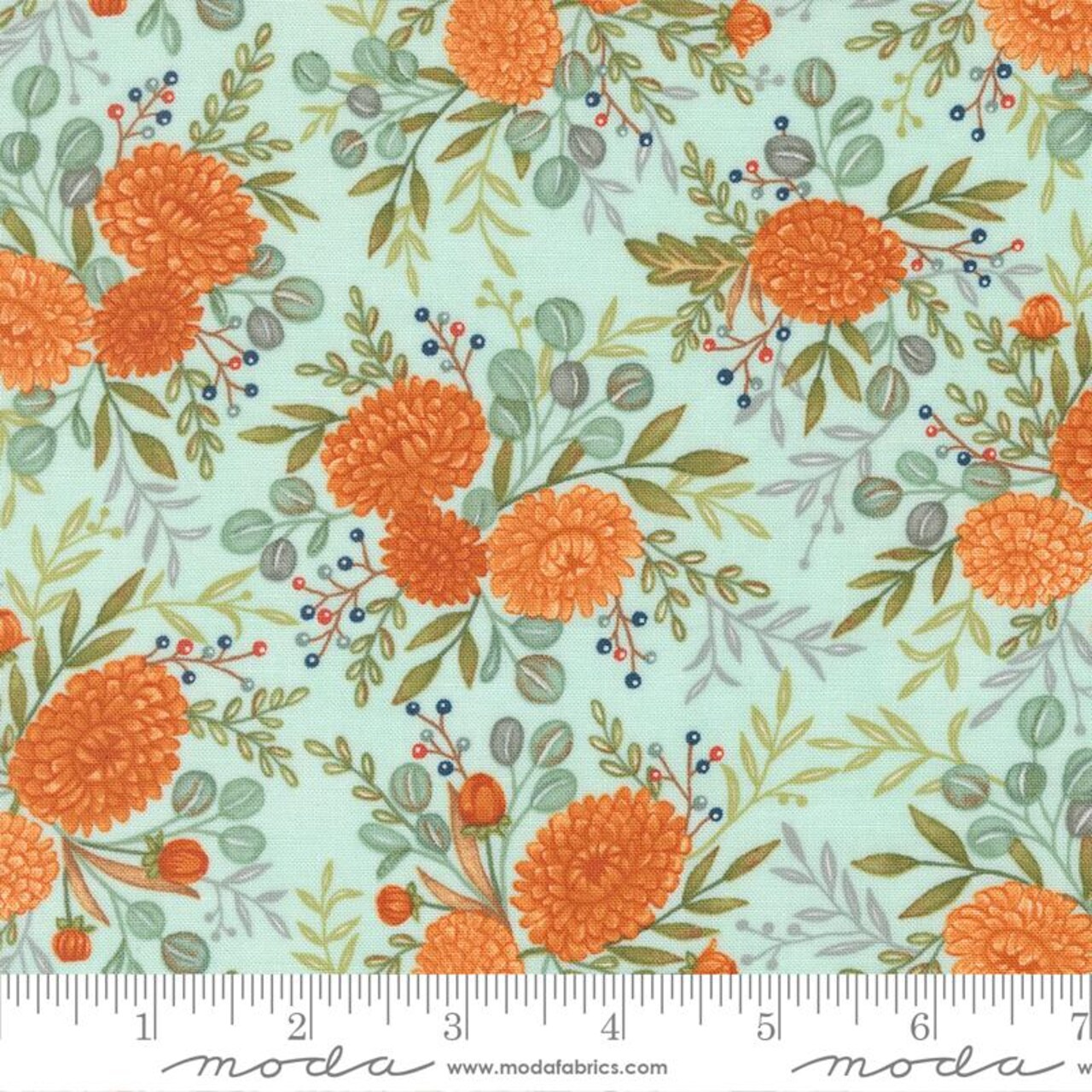 Fabric Moda Aqua Fall Floral I Love Fall Most of All by the Quarter Yard 56141-13